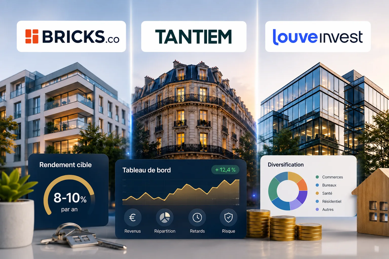 Immobilier fractionné avis : comparatif des plateformes Bricks.co, Tantiem et Louve Invest en 2026